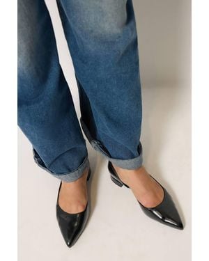 Long Tall Sally Pointed Ballerina Court Shoes - Blue