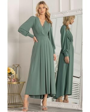 Jolie Moi Rashelle Jersey Long Sleeve Maxi Dress - Green