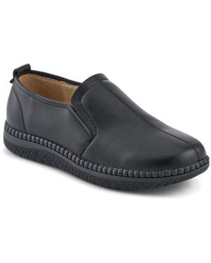 Pavers Wide Fit Smart Slip-On Shoes With Leather Insole - Black