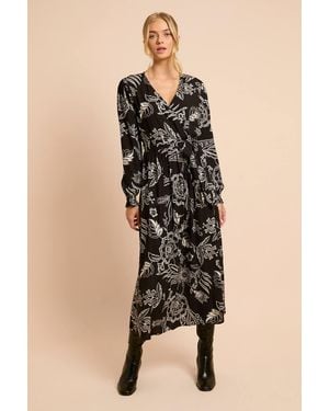 Dorothy Perkins Floral Printed Wrap Dress - Black