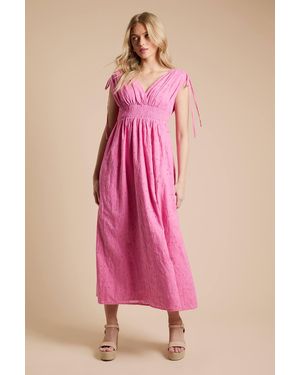 Dorothy Perkins Drawstring Shirred Bodice Midi Dress - Pink