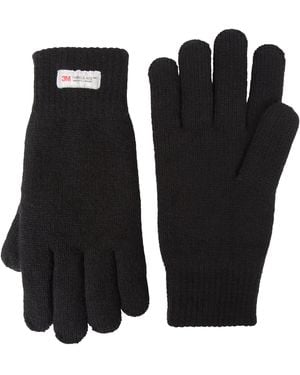 Mountain Warehouse Double Lined Warm Soft Lightweight Knitted Skiing Winter Gloves - Black
