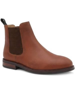 Jones Bootmaker Debden Wide Fit Leather Chelsea Boots - Brown