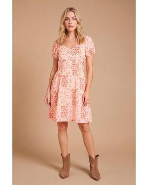 Dorothy Perkins Angel Sleeve Seam Detail Midi Dress - Pink
