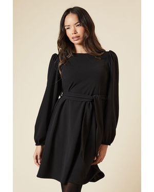 Dorothy Perkins Belted Scuba Shift Mini Dress - Black