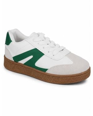 Spot on Retro Panel Lace Up Trainers With Gum Sole - Multicolour