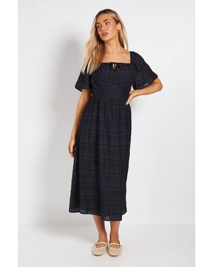 Dorothy Perkins Flutter Sleeve Ruched Bust Midi Dress - Blue