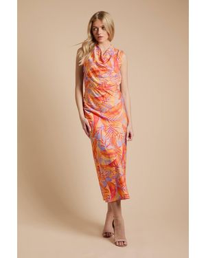 Dorothy Perkins Cowl Neck Sleeveless Midi Dress - Pink