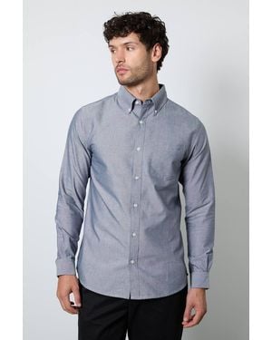 MAINE Oxford Long Sleeve Shirt - Blue