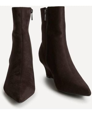 Linzi Gallery Faux Suede Ankle Boots - Black