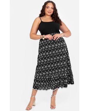 Lovedrobe Broderie Midaxi Skirt - Black