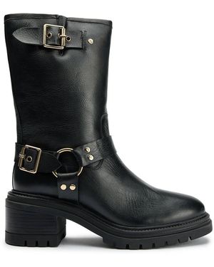 Sole Grunge Biker Boots - Black