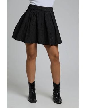 Wednesday's Girl Polka Dot Pleated Mini Skirt - Black