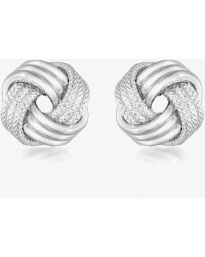 T.H.Baker Sterling 11Mm Textured Knot Stud Earrings 8.55.6439 - Metallic
