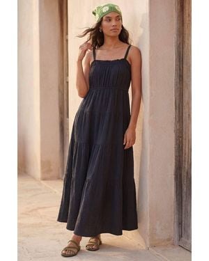 Roman Strappy Tiered Maxi Dress - Black