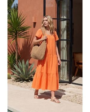 Dorothy Perkins Scoop Neck Tiered Maxi Dress - Black