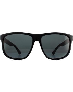 Gucci Rectangle Rubber Sunglasses - Black