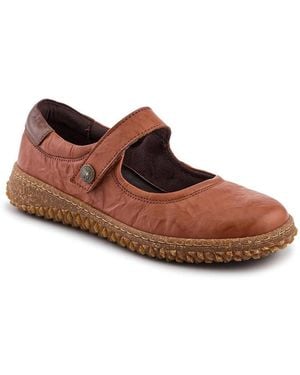 Pavers Loretta Leather Mary Janes - Brown