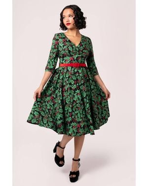 Hell Bunny Nicole 50S Style Midi Dress - Green