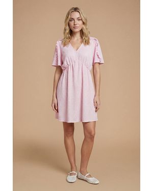 Dorothy Perkins Frill Detail Angel Sleeve Mini Dress - Pink