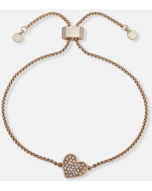 DKNY Tone Pavé Heart Slider Bracelet - White