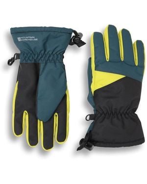Mountain Warehouse 'Extreme' Waterproof Stretch Cuff Design Fleece Lined Ski Gloves - Green