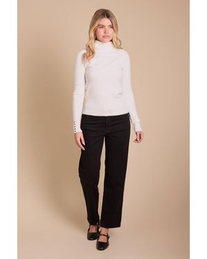 Dorothy Perkins Super Soft Roll Neck Stud Detail Cuff Jumper - Natural