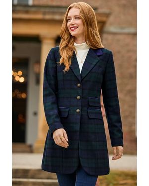 Joe Browns So Sophisticated Longline Check Jacket - Blue