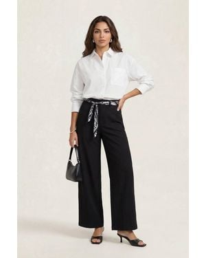Urban Bliss Belted Barrel Leg Trouser - Natural