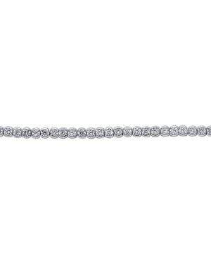 Jewelco London Cz Eternity Rubover Tennis Bracelet 4Mm 7 Inch - White