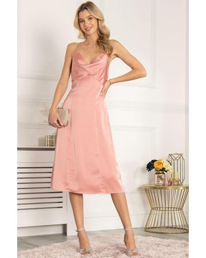 Jolie Moi Reene Cowl Neck Midi Dress - Natural