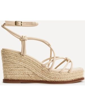 Linzi Gazed Wedge Sandals - Natural