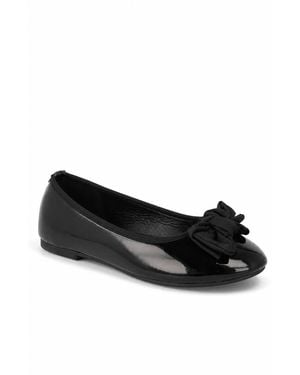 Spot on Ee Wide Fit Bow Detail Ballet Court Shoes - Black