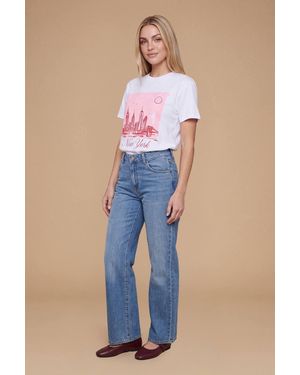 Dorothy Perkins New York Skyline Graphic T-Shirt - Blue
