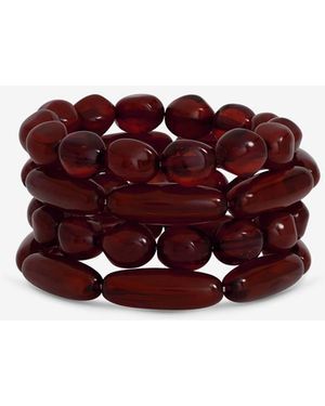 Mood Beaded Multirow Stretch Bracelet - Red