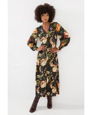 Joe Browns Dramatic Florals Button Through Maxi Dress - Black