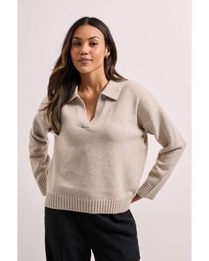 Dorothy Perkins Polo Collared Jumper - Natural