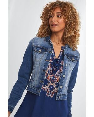 Joe Browns Essentials Classic Wash Cropped Denim Jacket - Blue