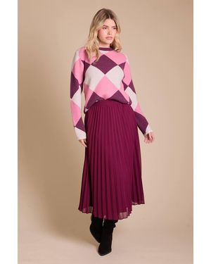 Dorothy Perkins Graphic Argyle Jumper - Pink