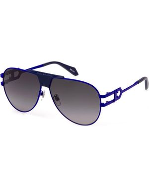Just Cavalli Sjc095-6201Hr Aviator/Navigator Sunglasses - Blue