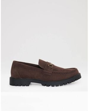 Threadbare Faux Suede Slip On Loafer - Brown