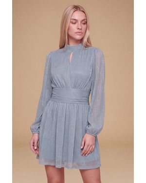 Dorothy Perkins Dp Hen Sparkle Plisse Jersey High Neck Mini Dress - Blue