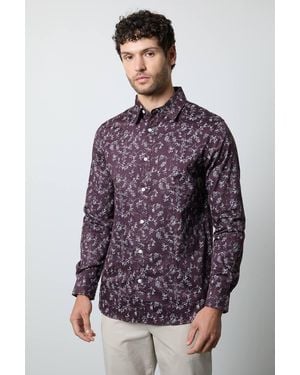 MAINE Floral Print Long Sleeve Shirt - Purple