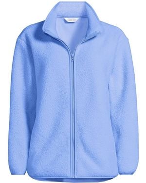 Lands' End Sherpa Fleece Full Zip Jacket - Blue