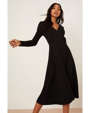 Dorothy Perkins Wrap Midi Dress - Black