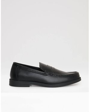 Threadbare Faux Leather Slip On Loafer - Black