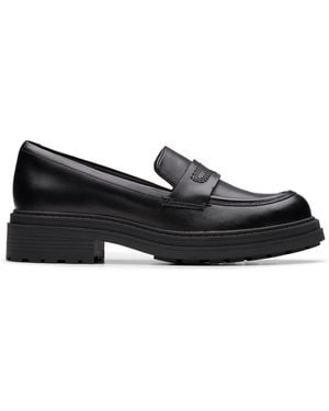 Clarks Orinoco3 Edge Leather Loafers, Slip Ons - Black
