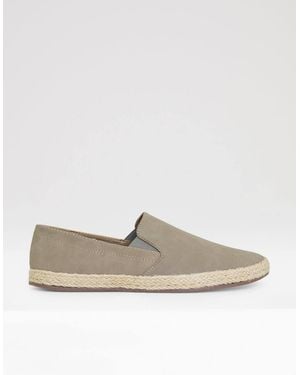 Threadbare Faux Suede Slip On Espadrilles - White