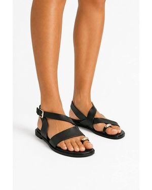 Miss Diva Julia Pebble Detail Crossover Anklestrap Sandals - White