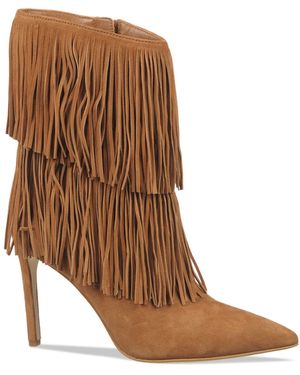 Sam Edelman Belinda Fringe High Heel Boots - Brown